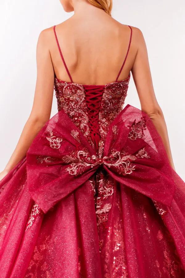 Sequin & Embroidery Embellished Bodice Glitter Mesh Quinceanera Dress by Tux-USA