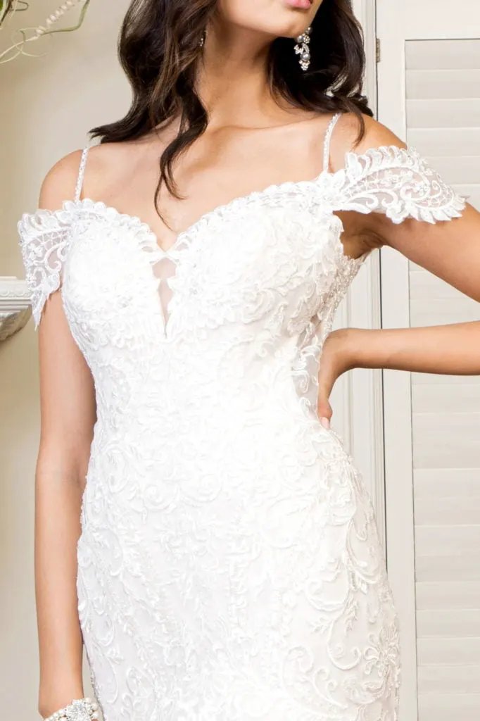 Sweethearted Embroidered Mesh Mermaid Wedding Gown w/ Tail by Tux-USA