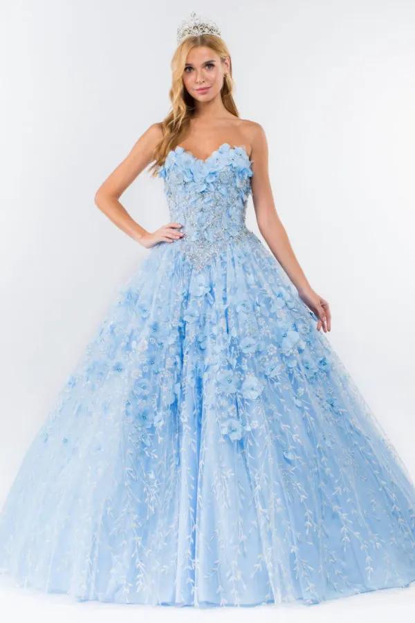 Sweetheart Neckline Beads and Jewel Embellished Bodice Quinceanera Dress w/ Mesh Cape by Tux-USA