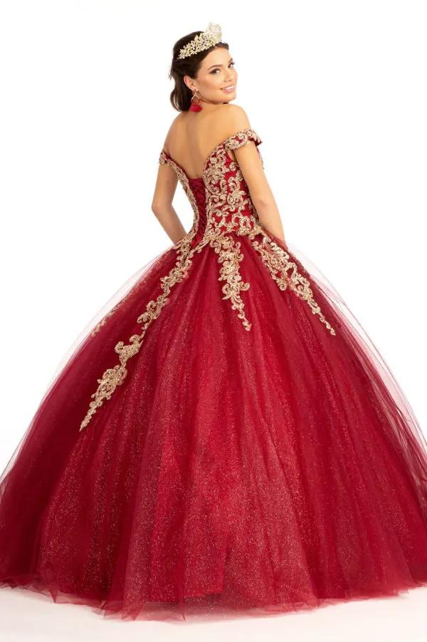 Embroider Embellished Sweetheart Glitter Mesh Quinceanera Dress by Tux-USA