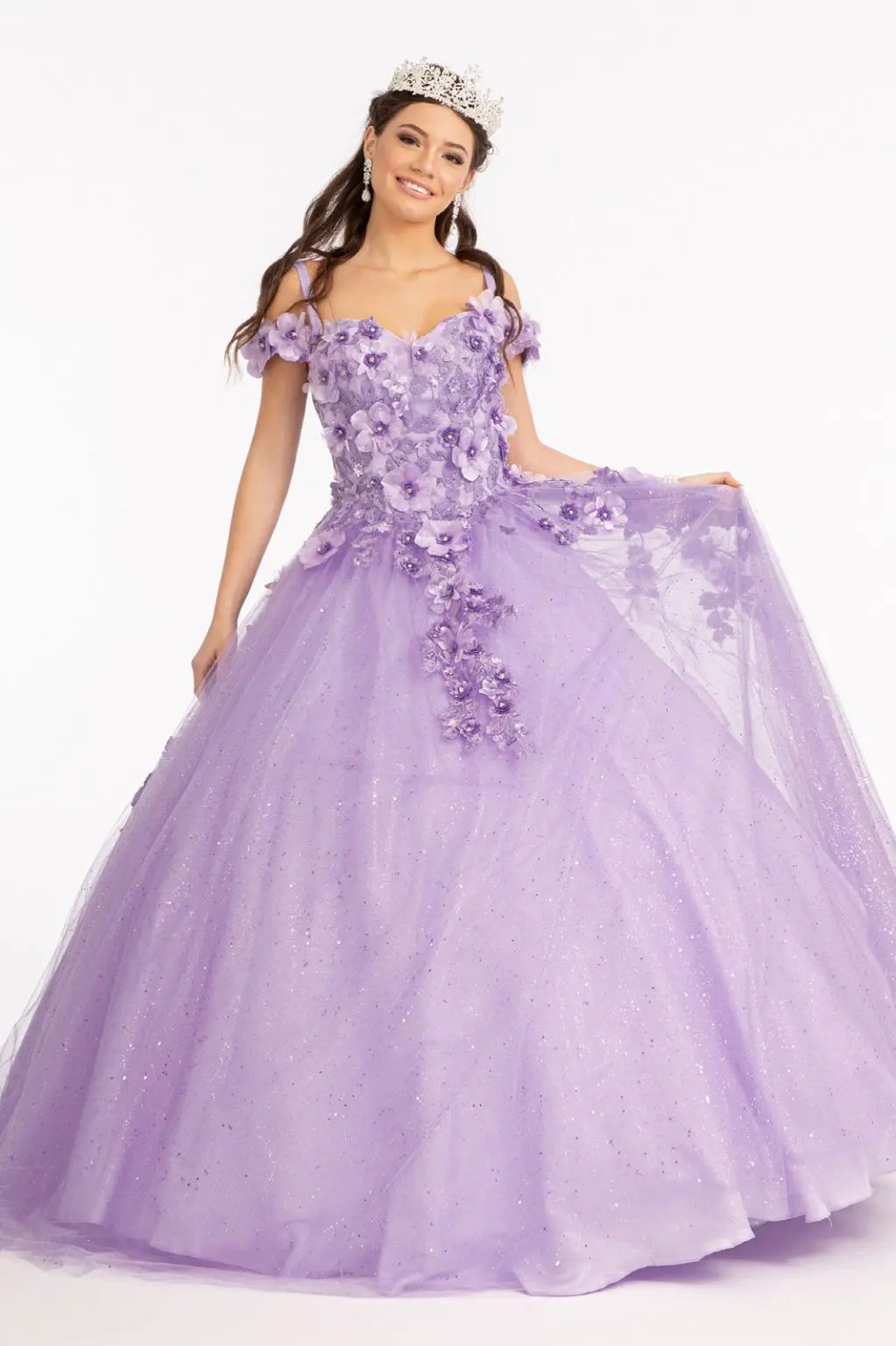 Embroidery and 3D Floral Applique Embellished Sweetheart Quinceanera Dress by Tux-USA