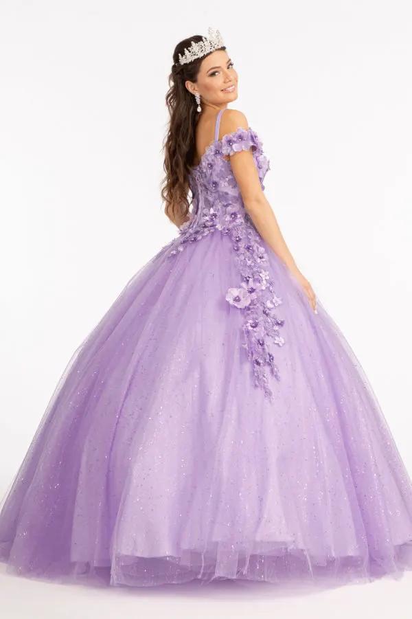 Embroidery and 3D Floral Applique Embellished Sweetheart Quinceanera Dress by Tux-USA