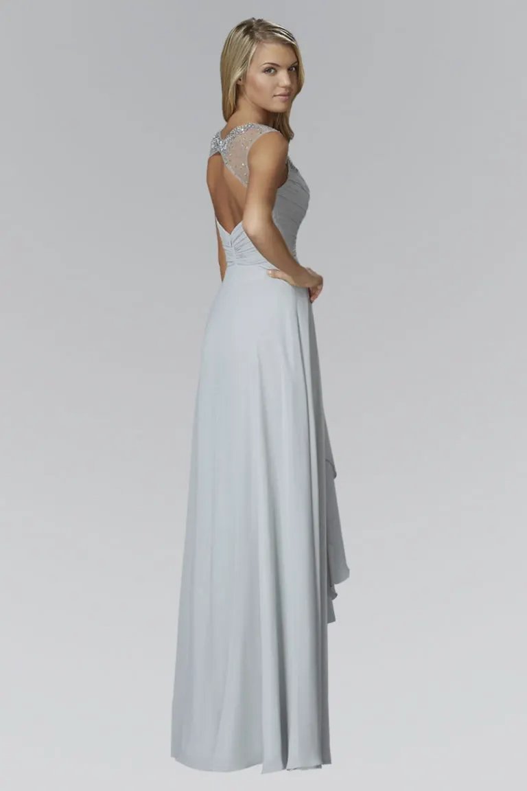 Sweetheart Long Chiffon Dress with Beaded Detailing by Tux-USA