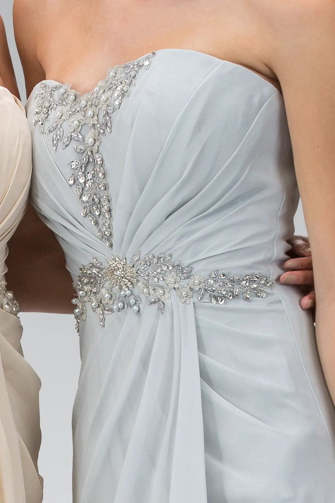 Strapless Sweetheart Long Dress with Pleated Bodice by Tux-USA