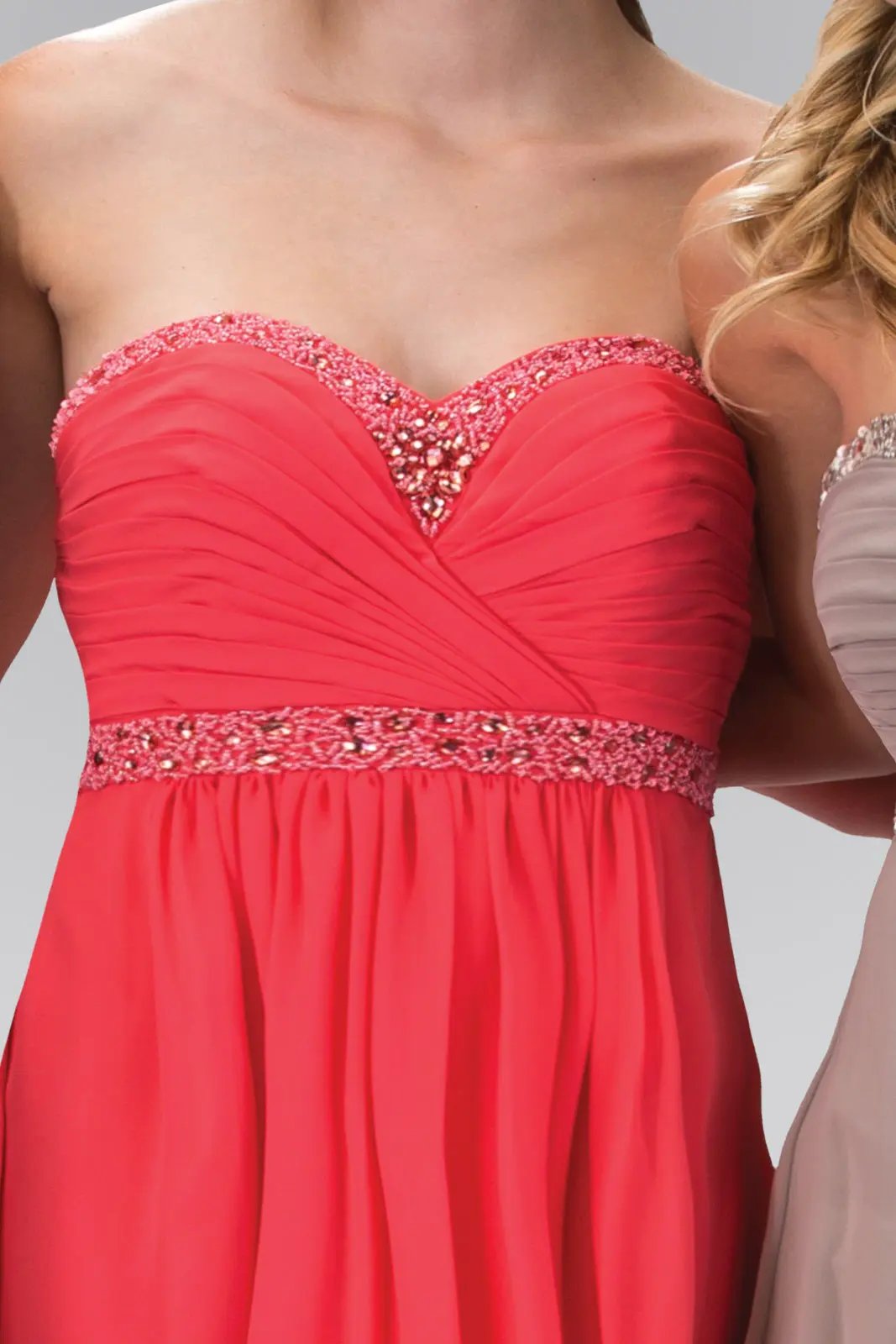 Strapless Sweetheart Floor Length Dress with Corset Back and Jewel Detailing by Tux-USA