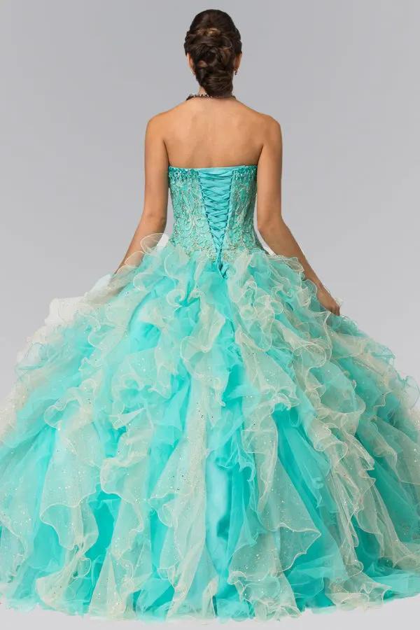 Beads Embellished Embroidery Tulle Quinceneara Dress with Bolero by Tux-USA