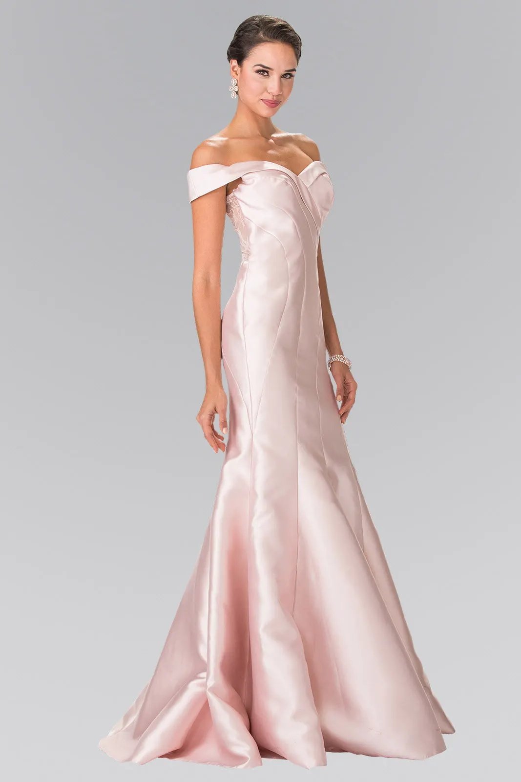 Lace Sheer Back Dress with Off-Shoulder by Tux-USA