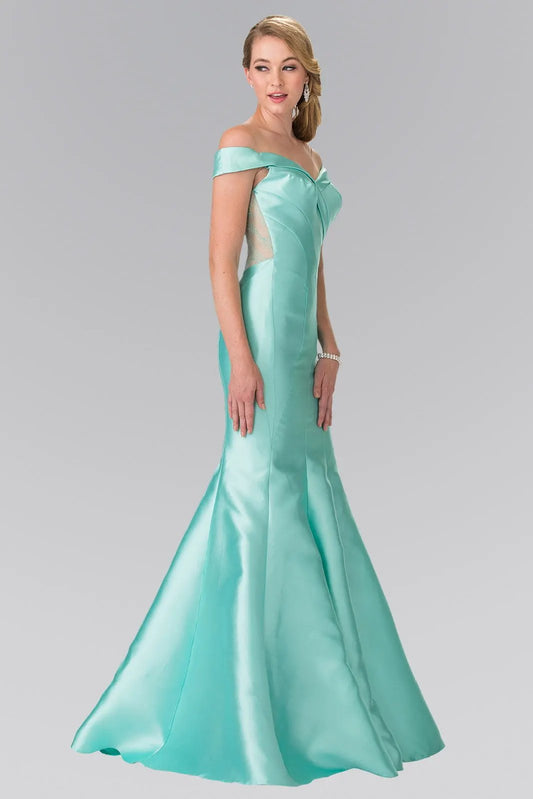 Lace Sheer Back Dress with Off-Shoulder by Tux-USA
