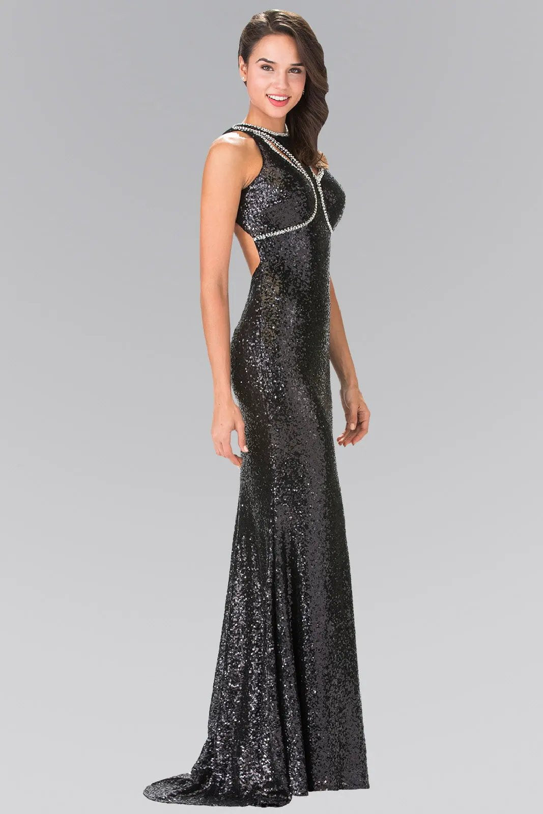 Jewel Embellished Sequin Long Dress by Tux-USA