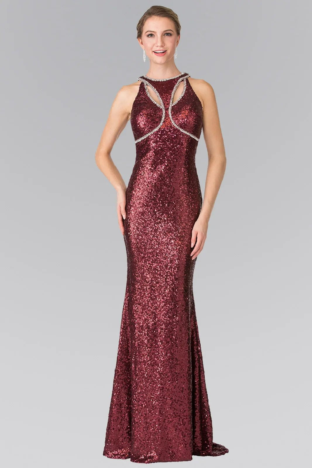 Jewel Embellished Sequin Long Dress by Tux-USA