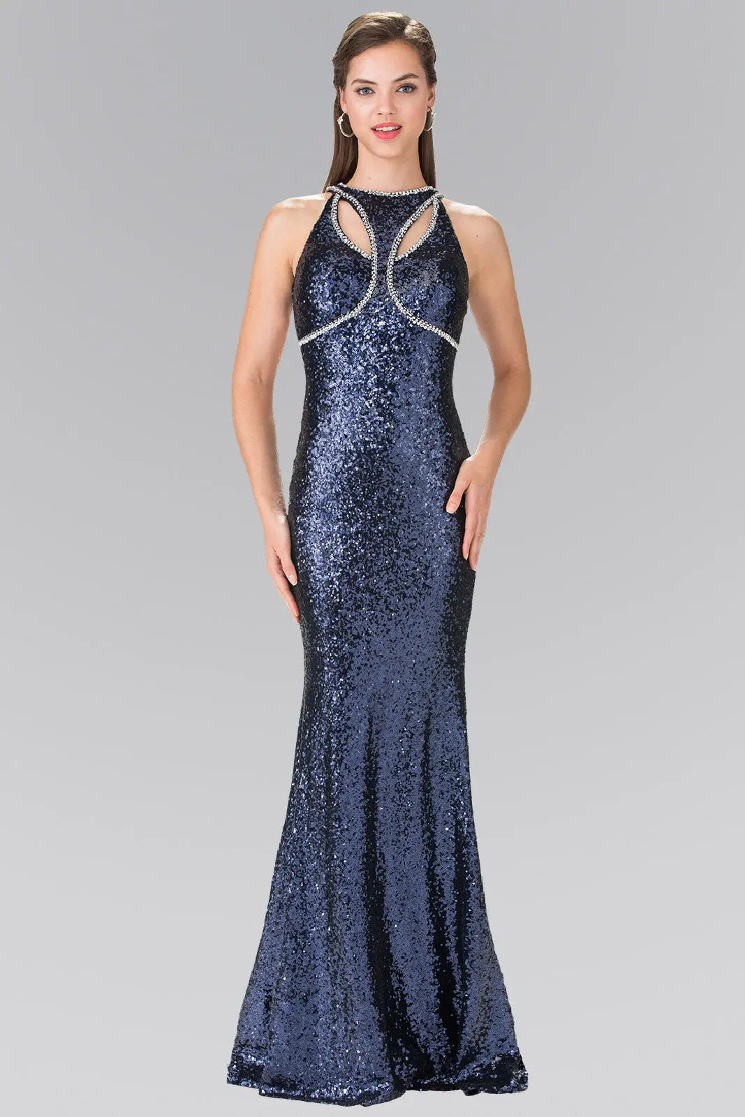 Jewel Embellished Sequin Long Dress by Tux-USA