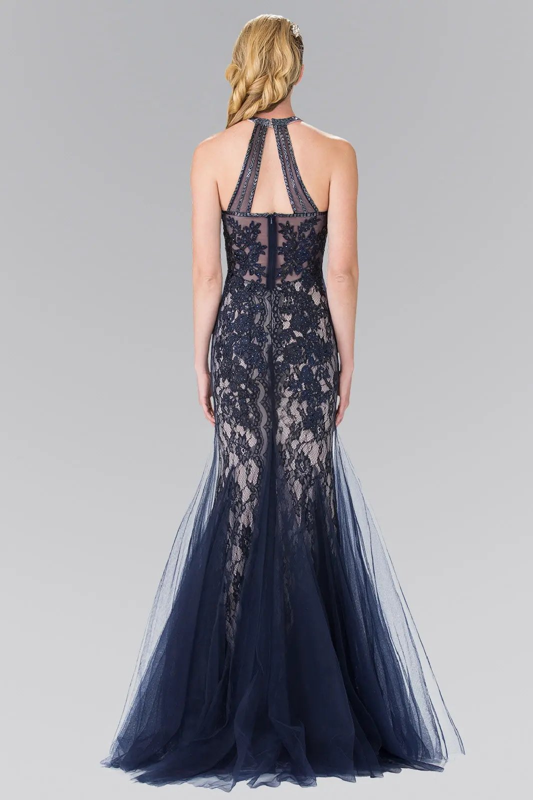 Beaded Lace and Tulle Long Dress by Tux-USA