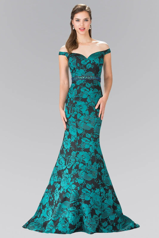Off-The-Shoulder Floral Print Long by Tux-USA