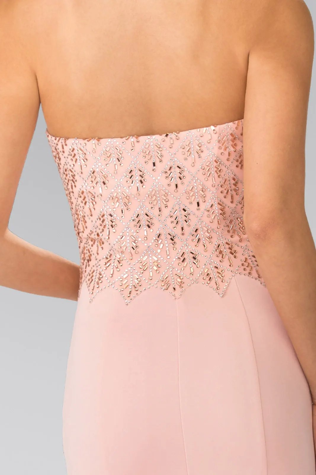 Halter-Neck Beads Embellished Bodice Long Dress by Tux-USA