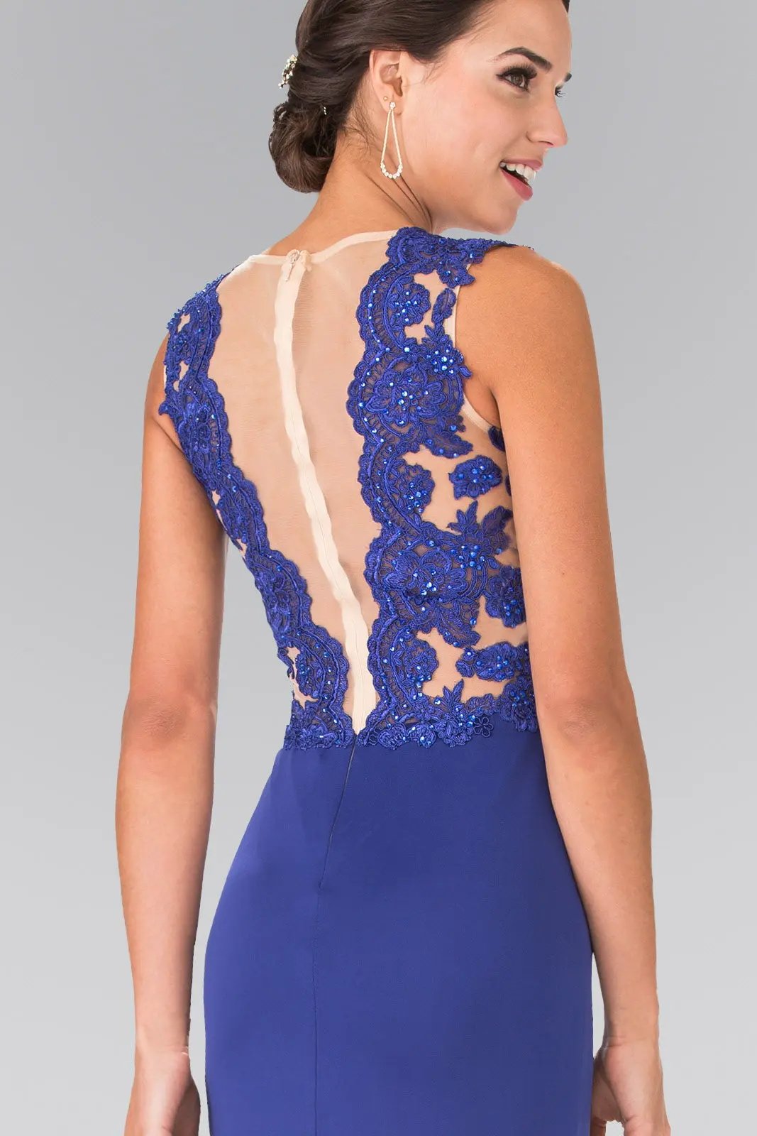 Sleeveless Lace Embellished Long Dress by Tux-USA