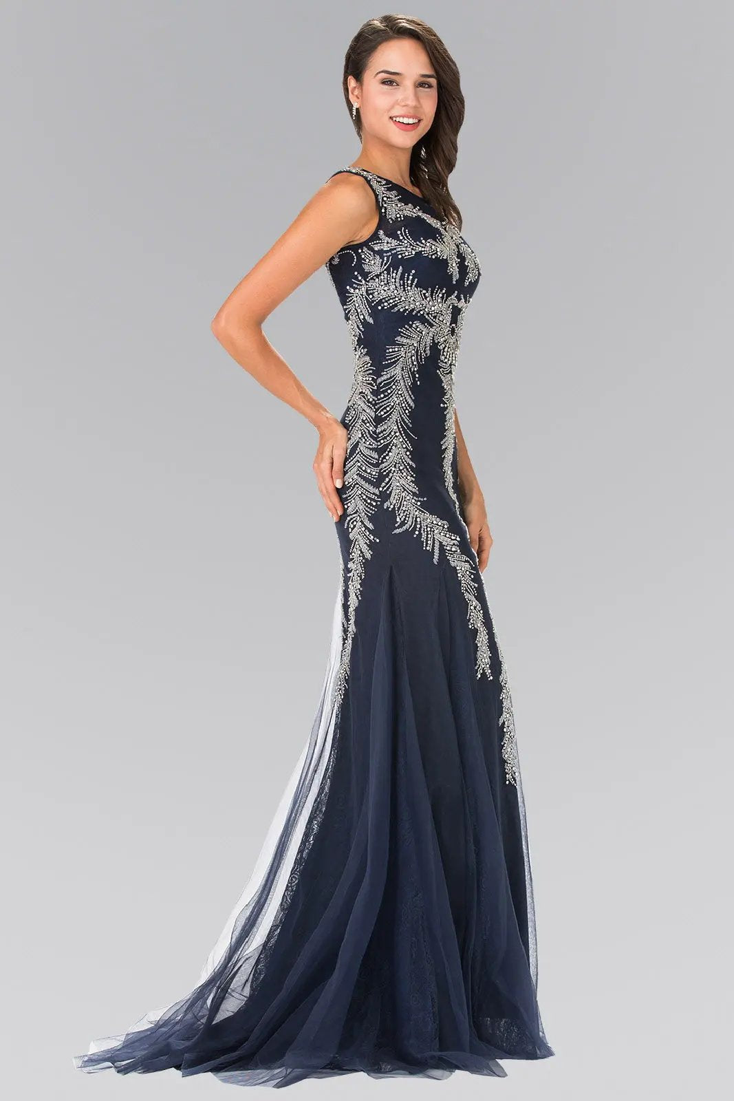 Beaded Lace Mermaid Skirt Dress by Tux-USA