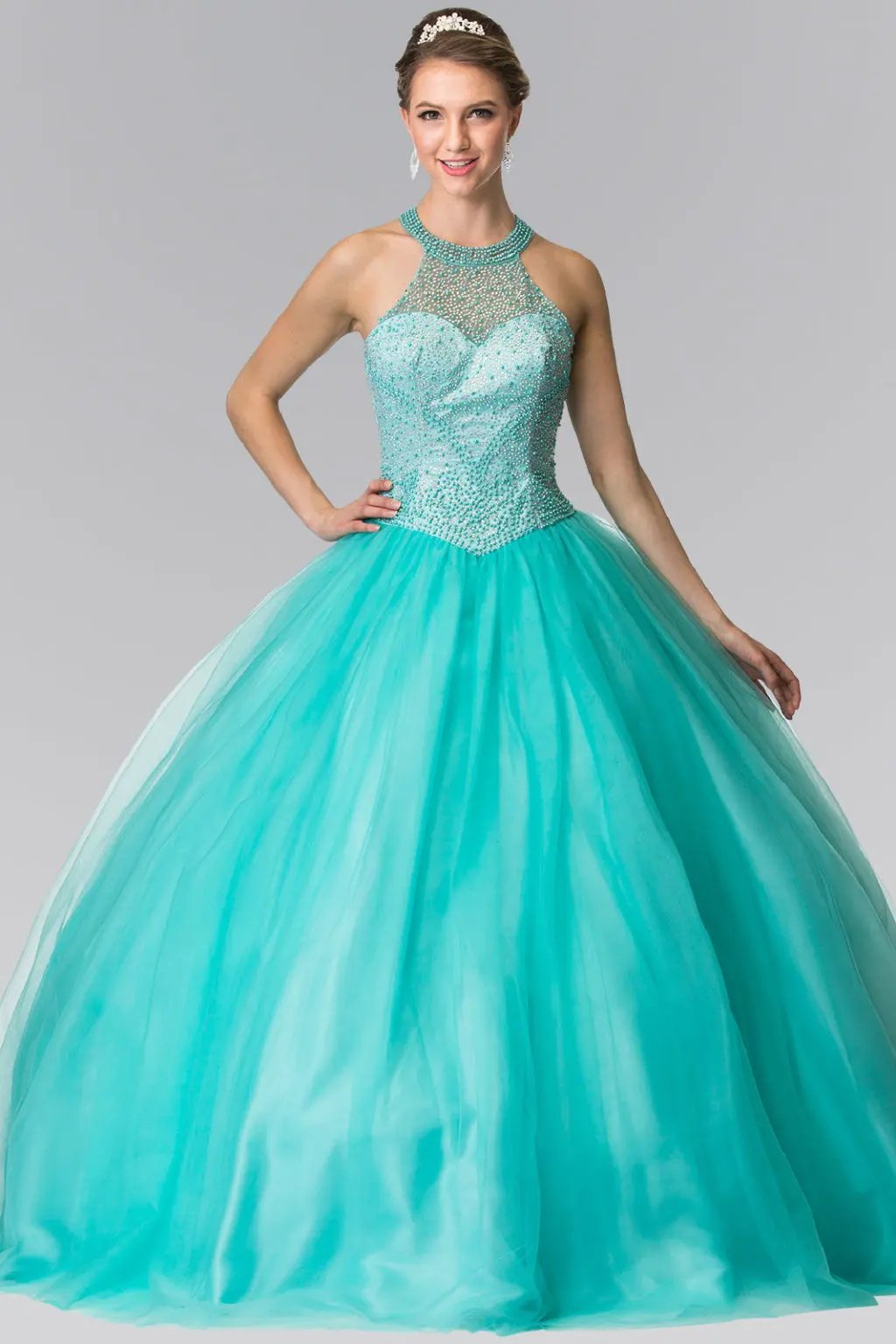 Illusion Sweathearted Tulle Quinceanera Dress by Tux-USA