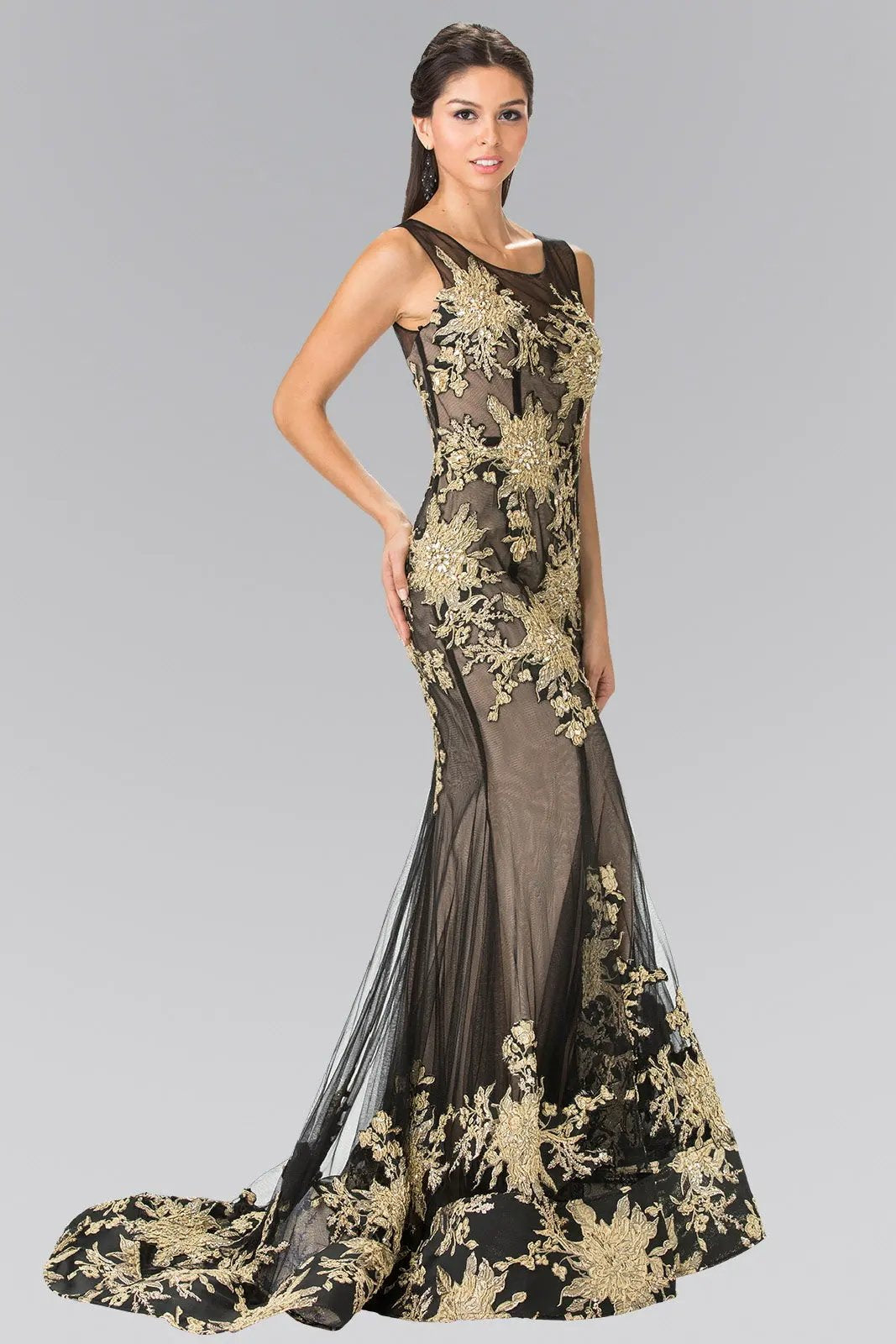 Sleeveless Floor-Sweeping Long Dress by Tux-USA