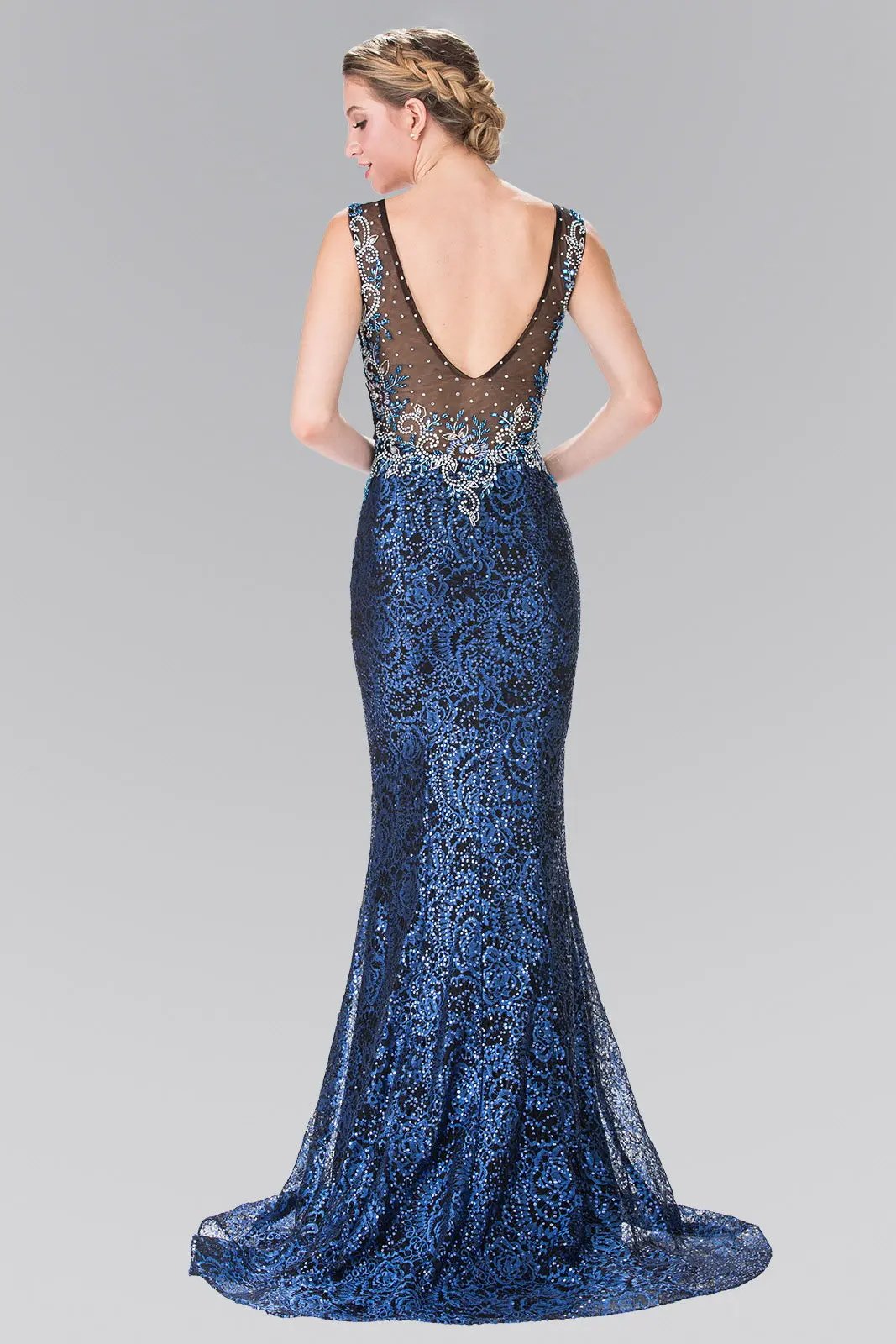 Beads Embroidered Sequin Long Dress by Tux-USA