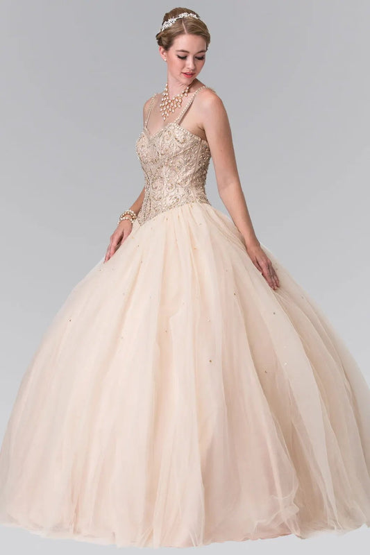 Sweetheart Neckline and Beaded Strap Quinceanera Dress (Bolero Not Included) by Tux-USA