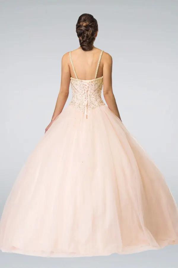 Sweetheart Neckline and Beaded Strap Quinceanera Dress (Bolero Not Included) by Tux-USA