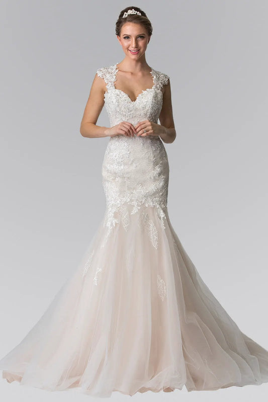 Lace Embellished Mermaid Style Wedding Dress by Tux-USA