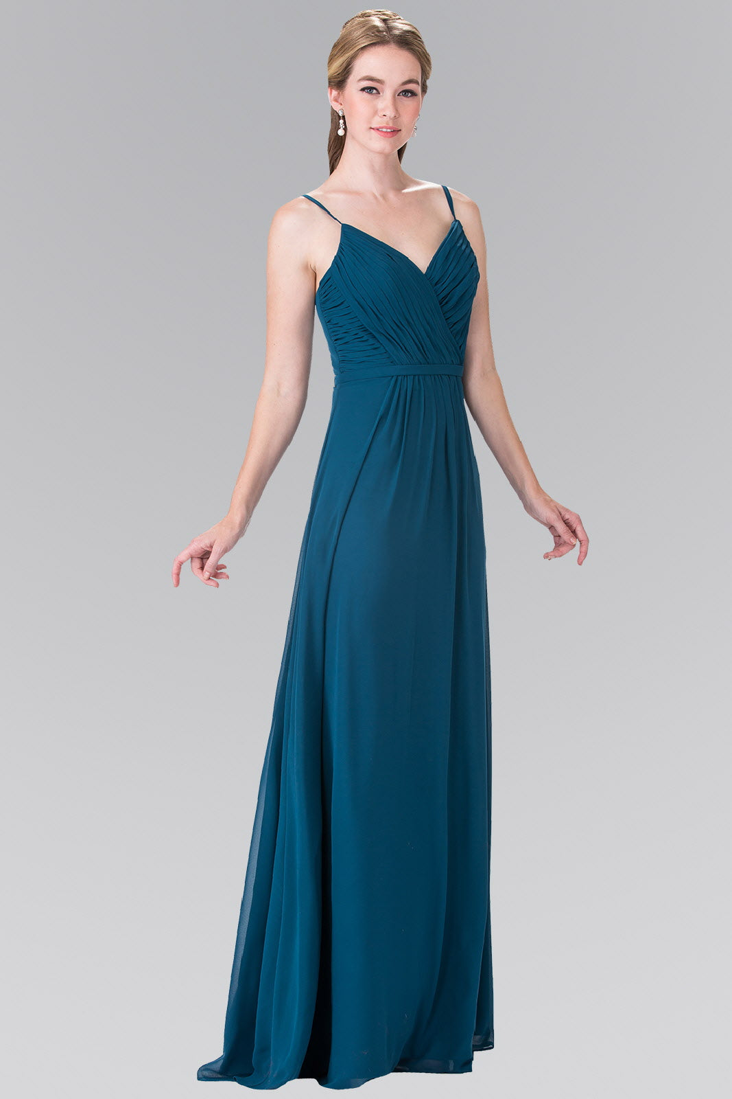 Sweetheart Spaghetti Strap Long Chiffon Dress by Tux-USA