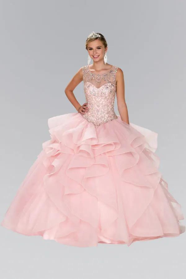 Full Beaded Bodice Illusion Sweethearted Ball Gown /w Bolero by Tux-USA