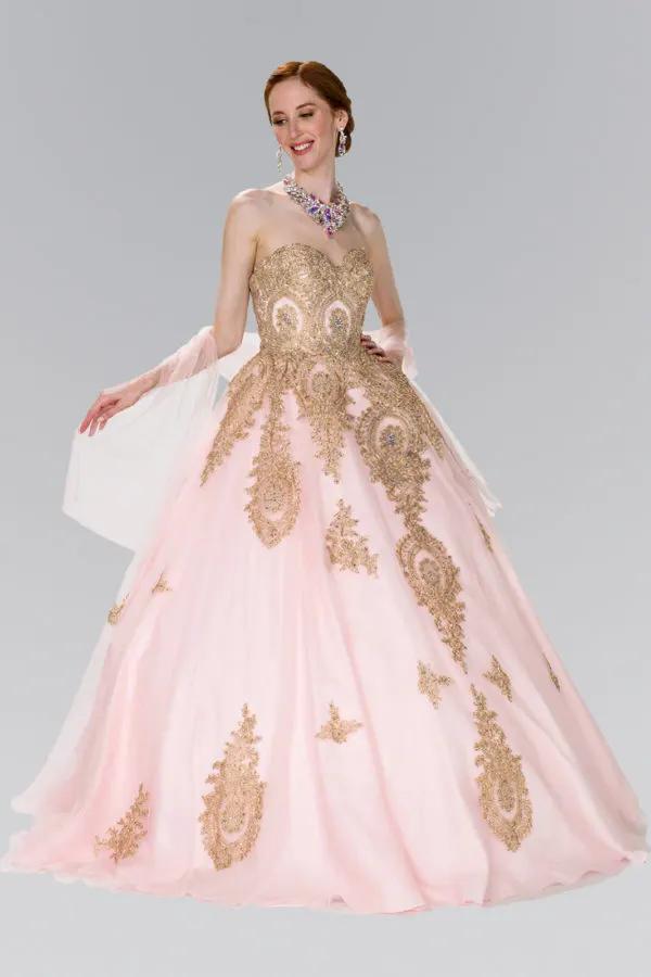 Tulle Sweetheart Ball Gown with Embroidery and Beads - Mask Not Included by Tux-USA