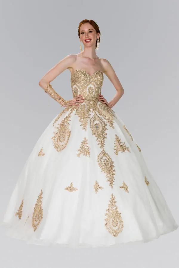 Tulle Sweetheart Ball Gown with Embroidery and Beads - Mask Not Included by Tux-USA
