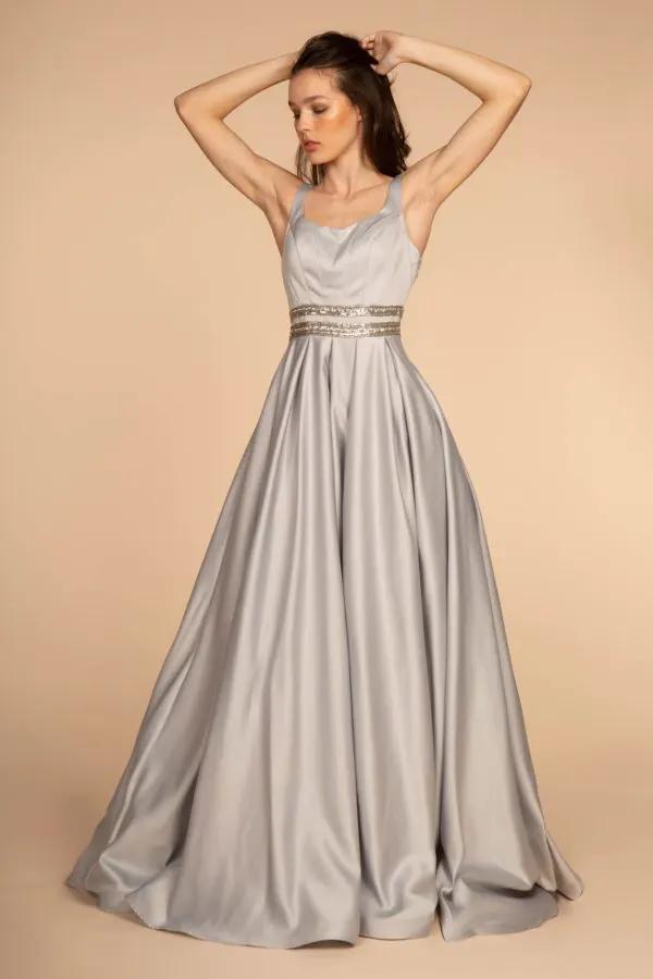 Lustrous Fit and Flared A-Line Dress by Elizabeth K by Tux-USA