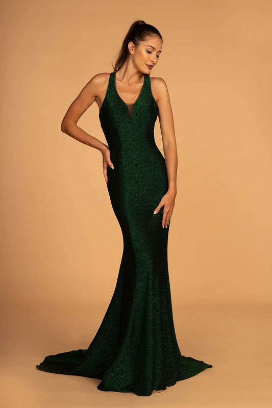 Illusion V-Neck and Strap-Open-Back Mermaid by Tux-USA
