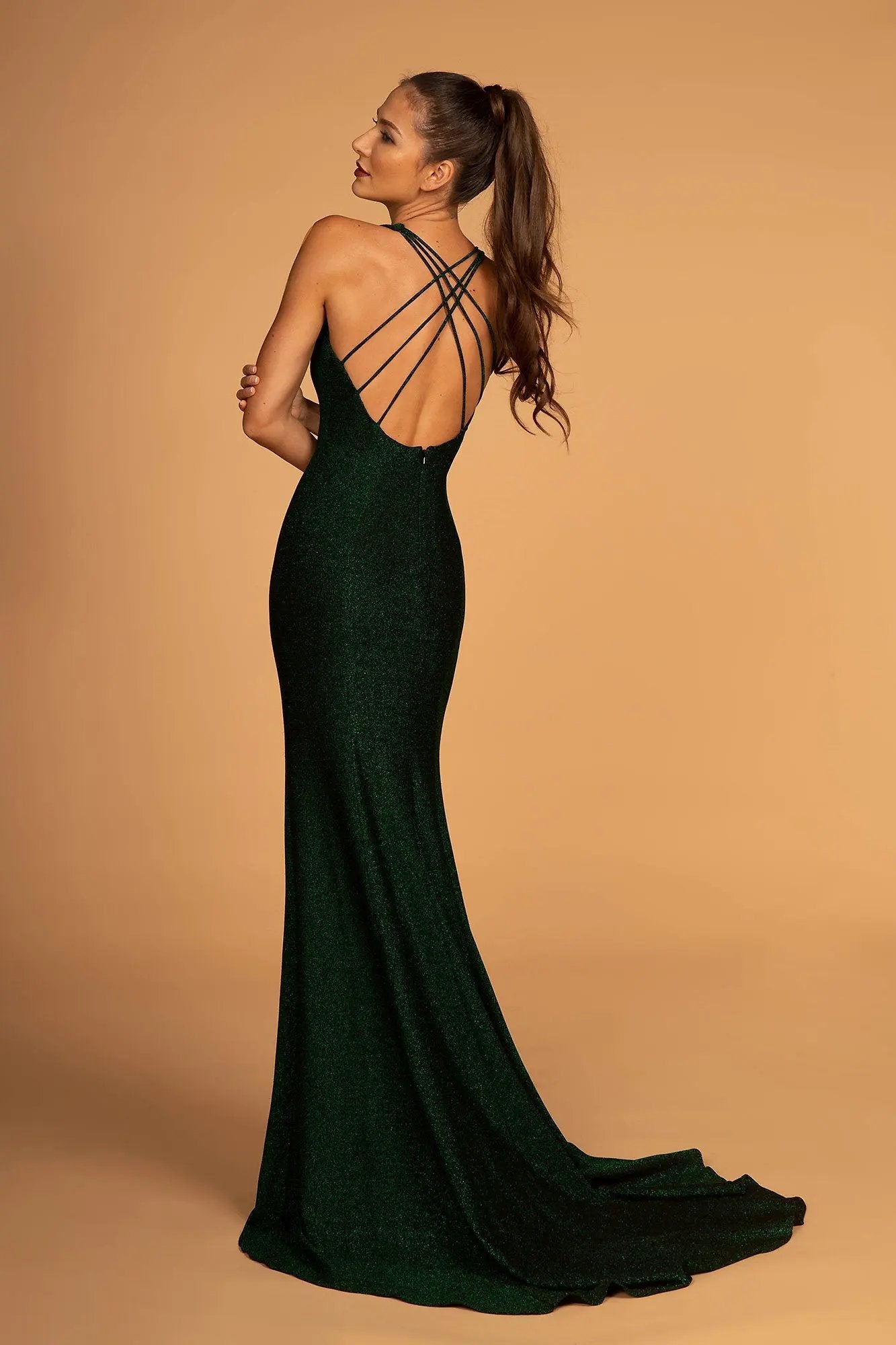 Illusion V-Neck and Strap-Open-Back Mermaid by Tux-USA
