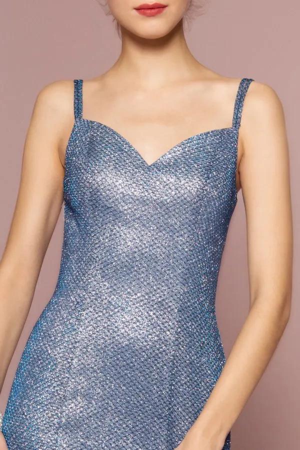 Glitter Mermaid V-Neck Long Dress Dazzling Glittery Mermaid V-Neck Long Dress-Maximize Beauty of Curve by Tux-USA