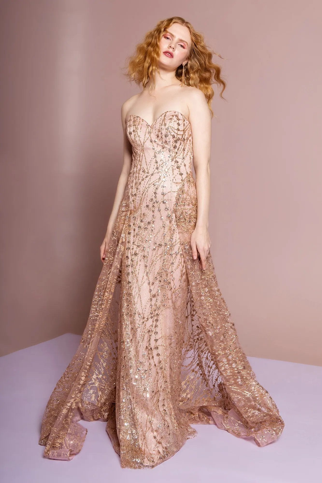 Shimmering Sweetheart Neck A-line Dress by Elizabeth K by Tux-USA