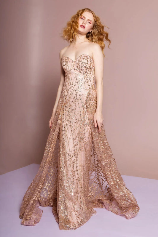 Shimmering Sweetheart Neck A-line Dress by Elizabeth K by Tux-USA