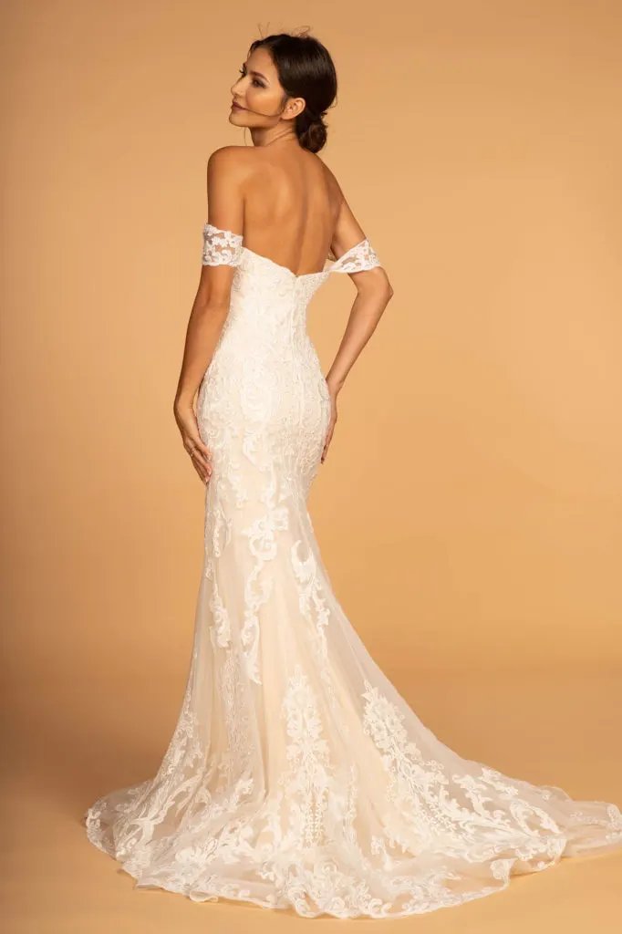 Sweethearted Embroidered Mesh Mermaid Wedding Gown by Tux-USA