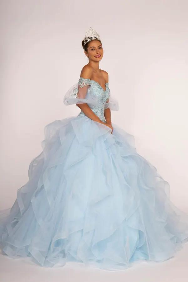 Jewel Embellished Multi-Layered Skirt Ball Gown by Tux-USA