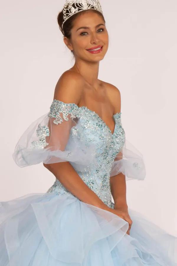 Jewel Embellished Multi-Layered Skirt Ball Gown by Tux-USA