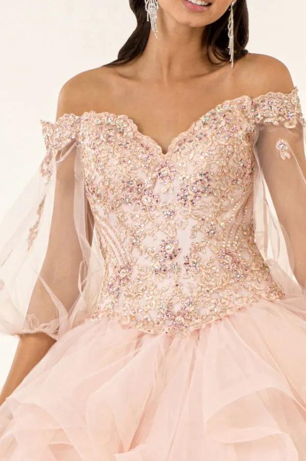Jewel Embellished Multi-Layered Skirt Ball Gown by Tux-USA