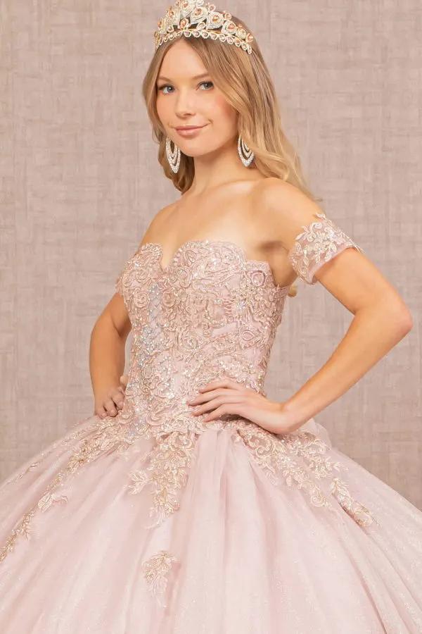 Jewel Embellished Glitter Mesh Sweethearted Ball Gown by Tux-USA