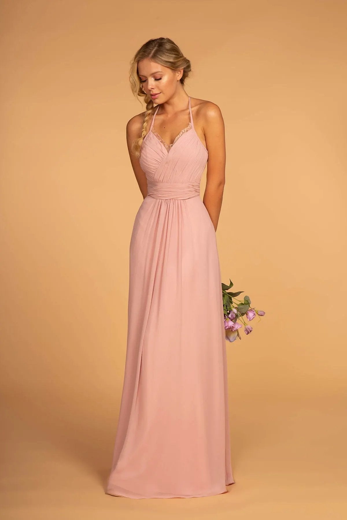 Halter Neck Chiffon Long Dress by Tux-USA