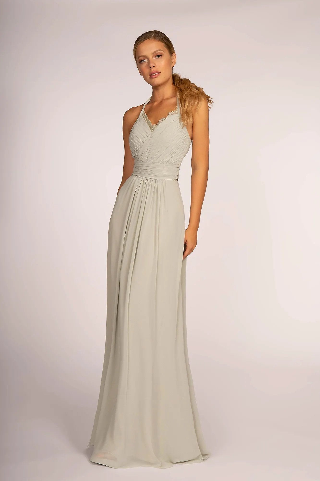 Halter Neck Chiffon Long Dress by Tux-USA