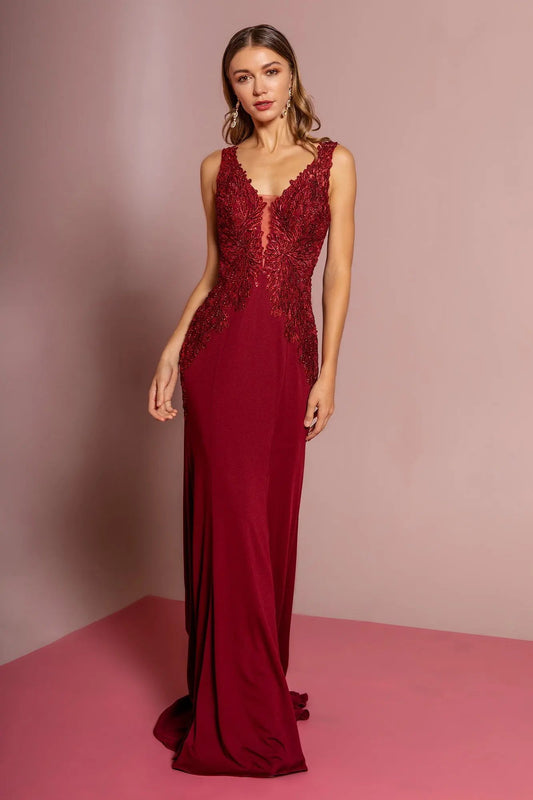 Lace Open Back Rome Jersey Long Dress Long lace dress by Tux-USA