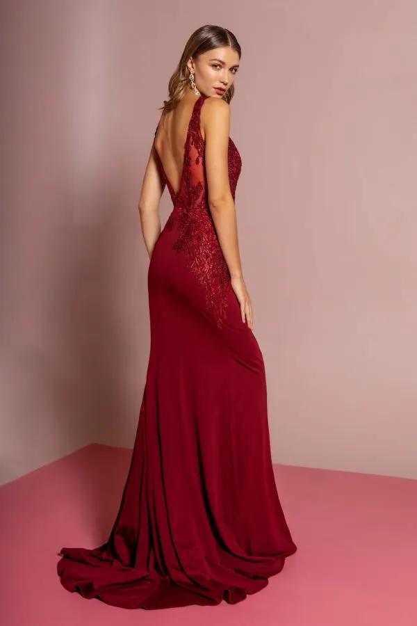 Lace Open Back Rome Jersey Long Dress Long lace dress by Tux-USA