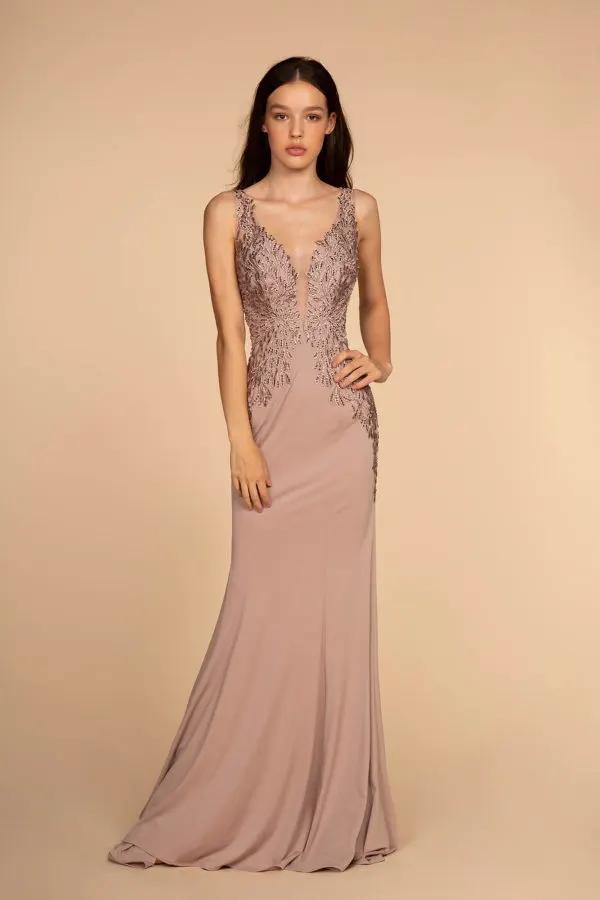 Lace Open Back Rome Jersey Long Dress Long lace dress by Tux-USA