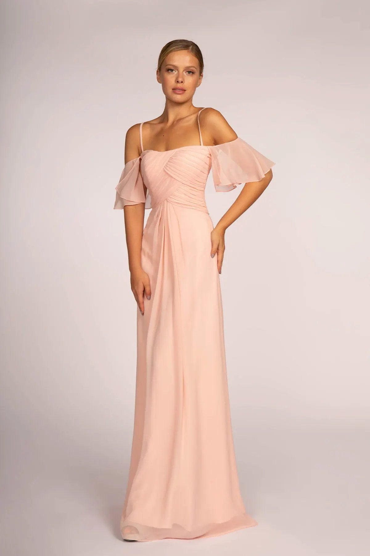 Spaghetti Strap Chiffon Long Dress by Tux-USA