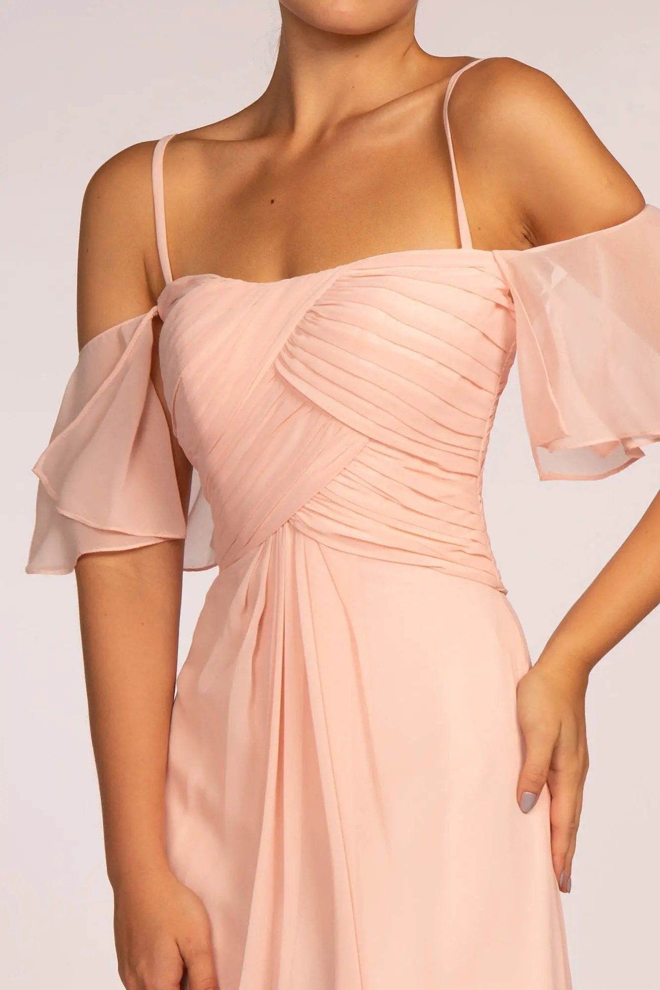 Spaghetti Strap Chiffon Long Dress by Tux-USA