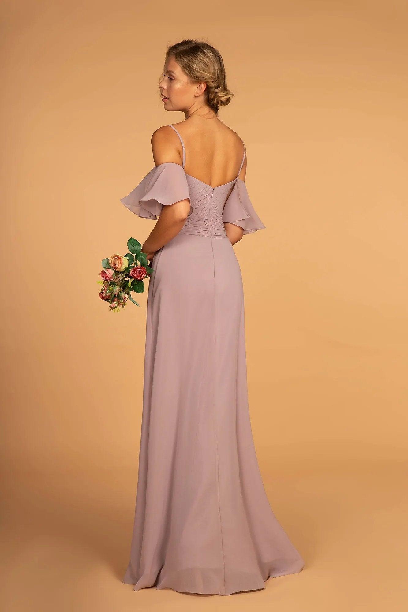 Spaghetti Strap Chiffon Long Dress by Tux-USA