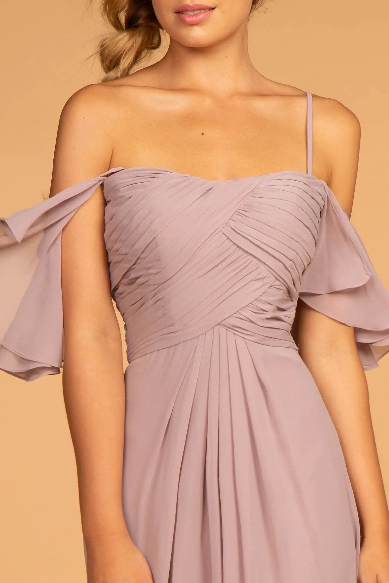 Spaghetti Strap Chiffon Long Dress by Tux-USA